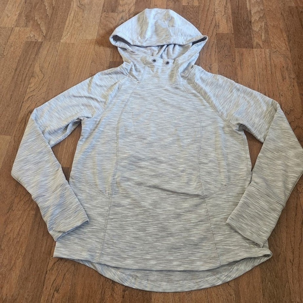 90 Degree by Reflex Womens Grey Space Dye Hooded‎ Activewear Top Size Med 399